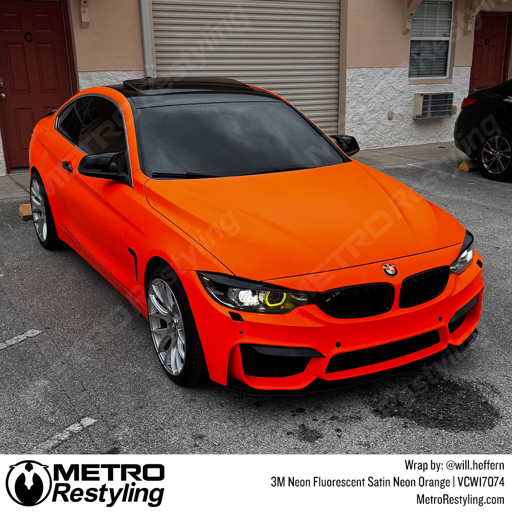 neon orange bmw wrap