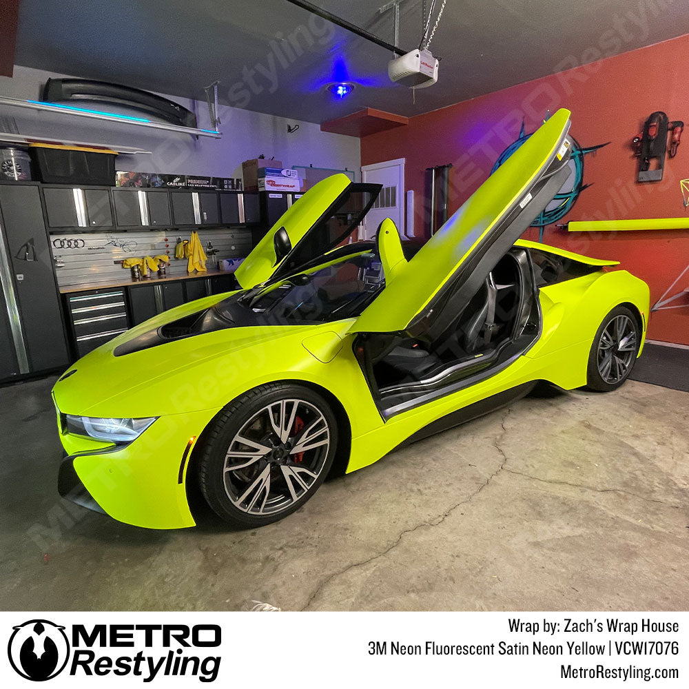 neon yellow bmw wrap