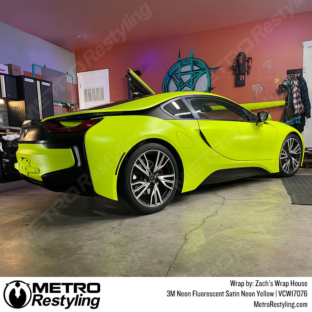 neon yellow bmw wrap
