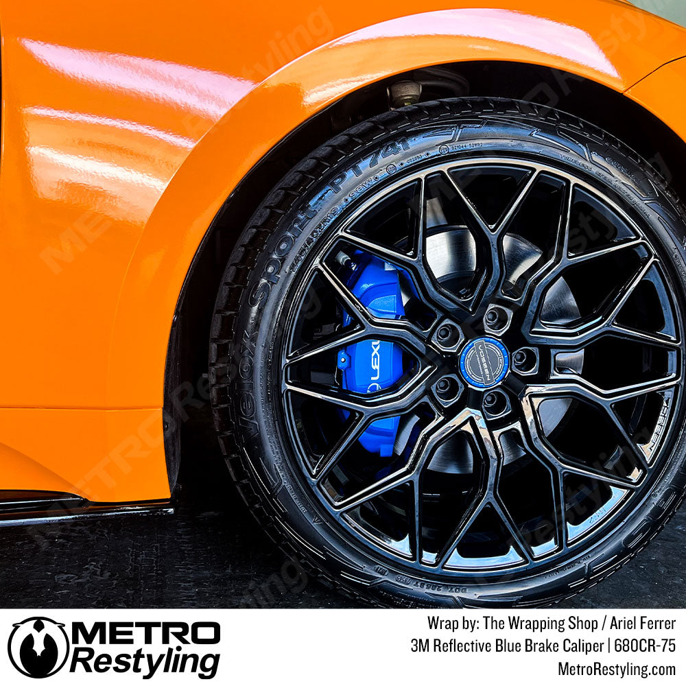 reflective blue caliper wrap