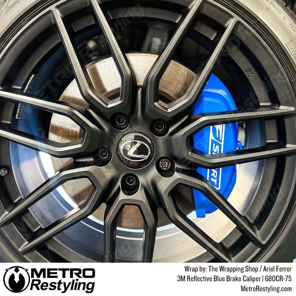 reflective blue caliper wrap