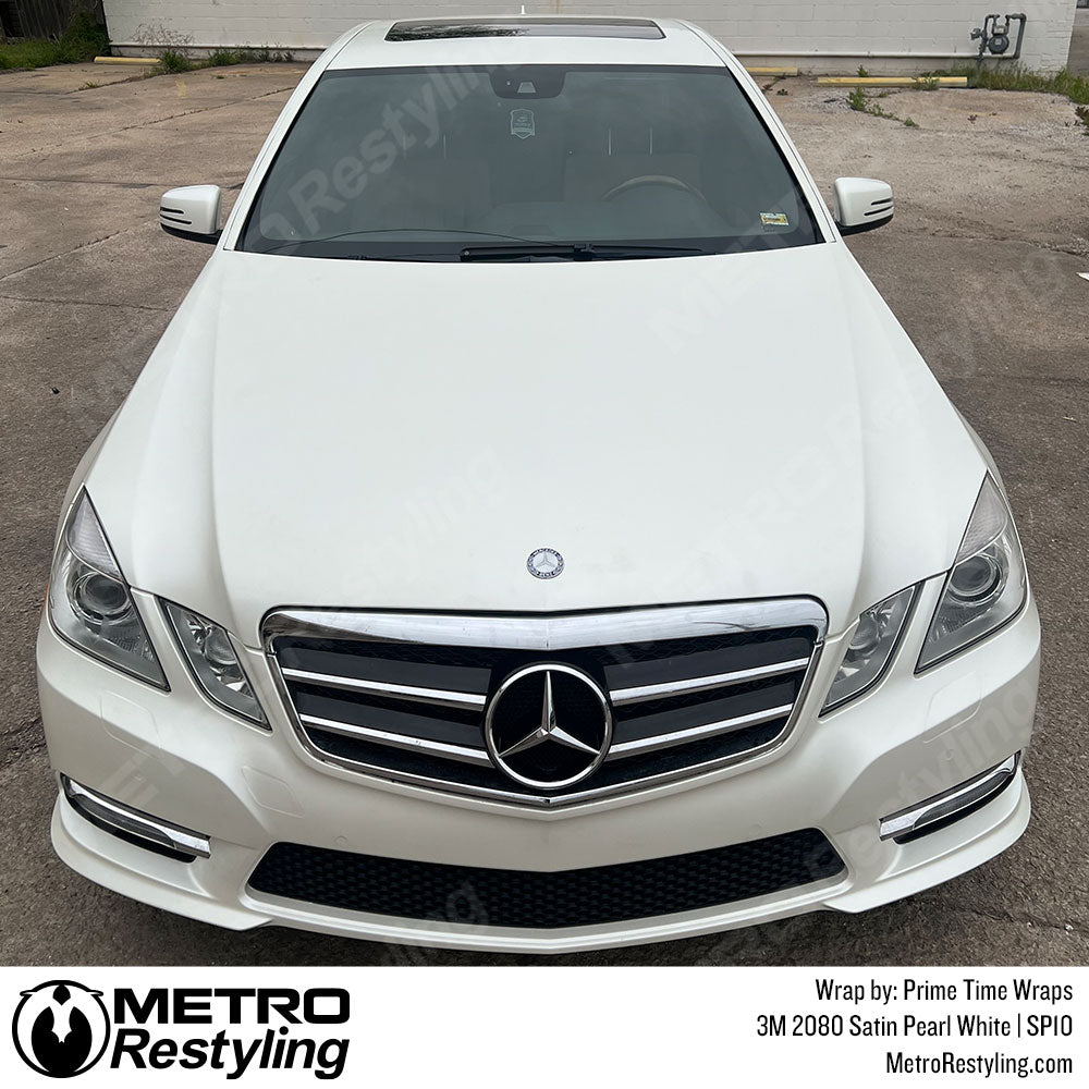 3M Satin Pearl White Vinyl Wrapped Mercedes Benz