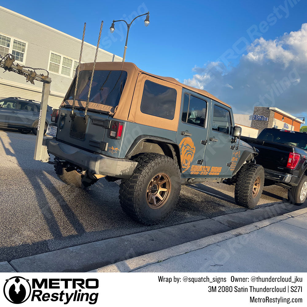 Satin thundercloud jeep wrap