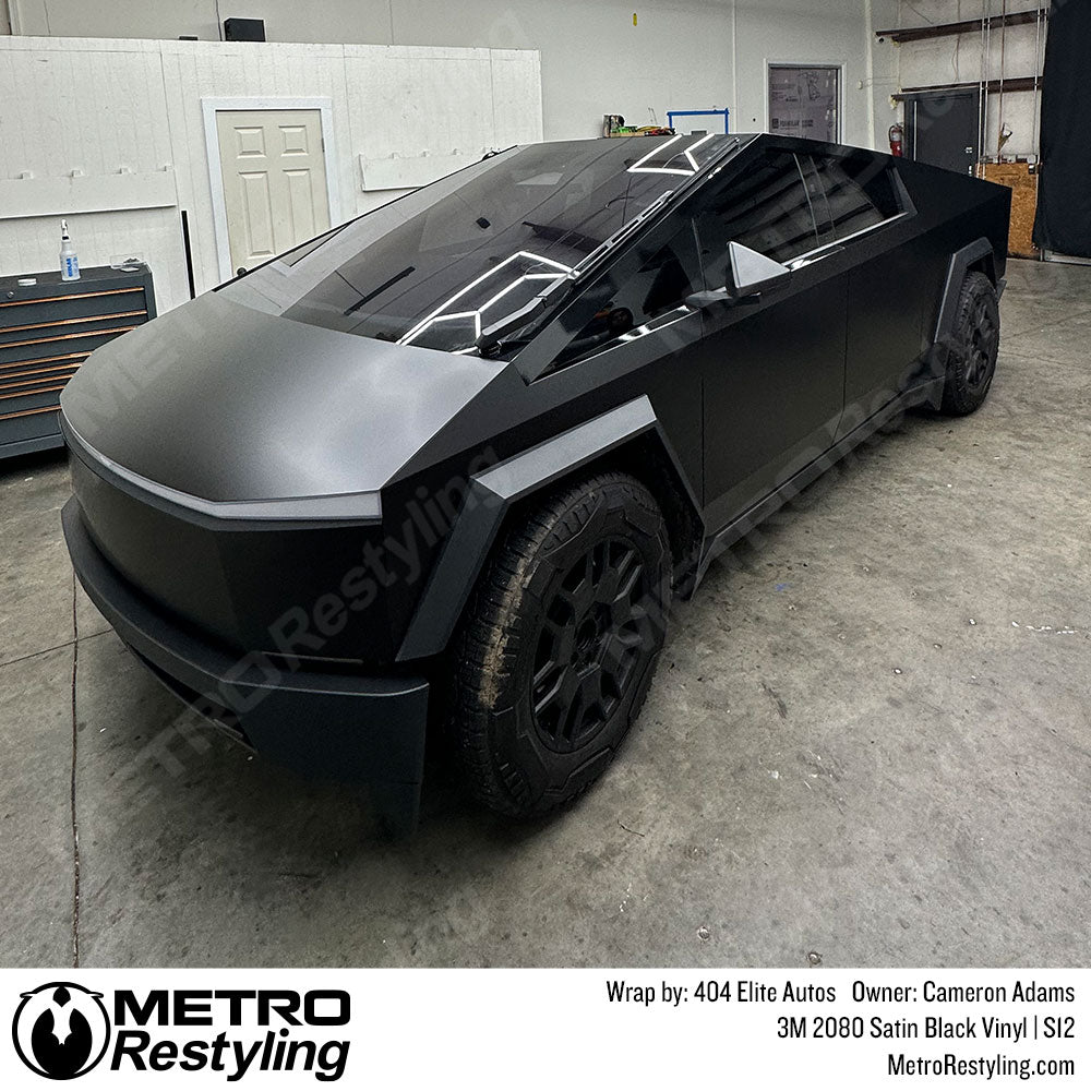 satin black cybertruck vinyl wrap