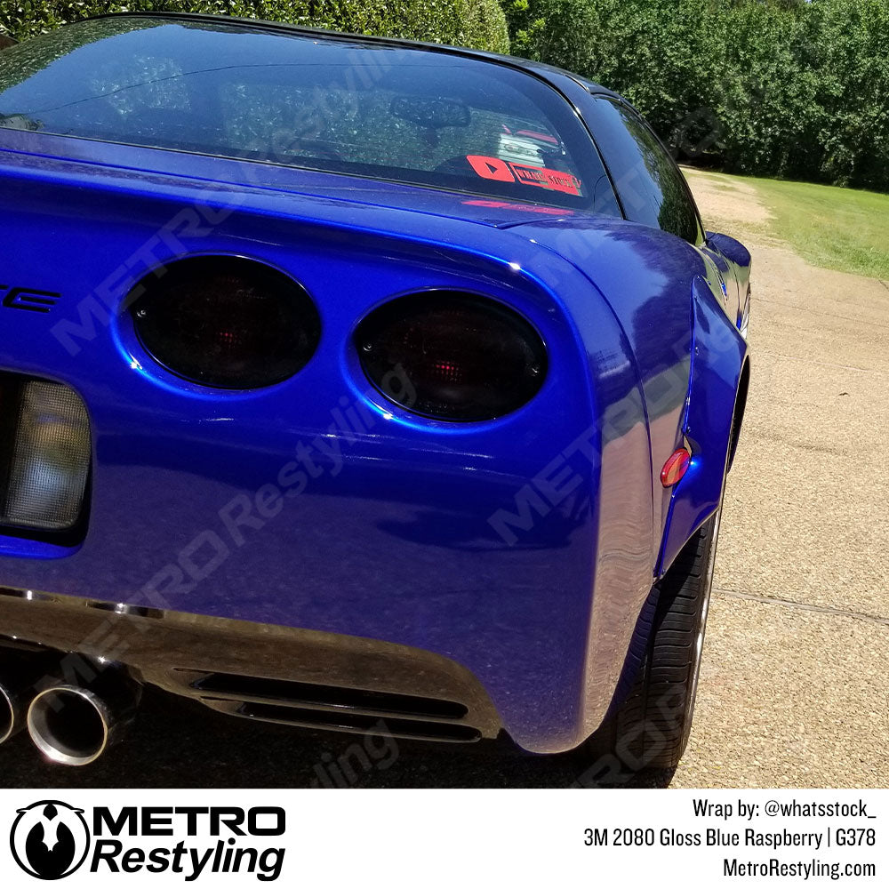 blue corvette wrap