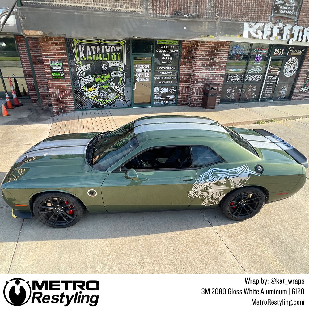 white decal car wrap