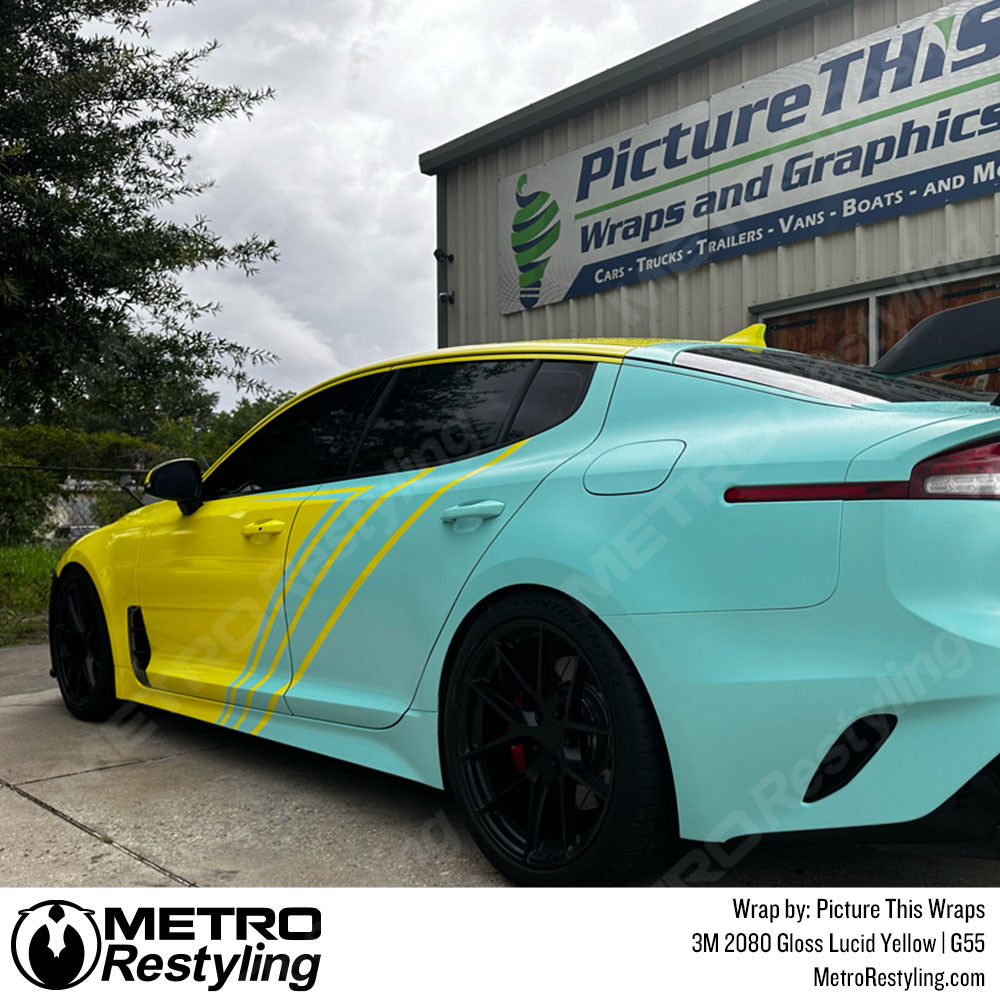 yellow kia wrap