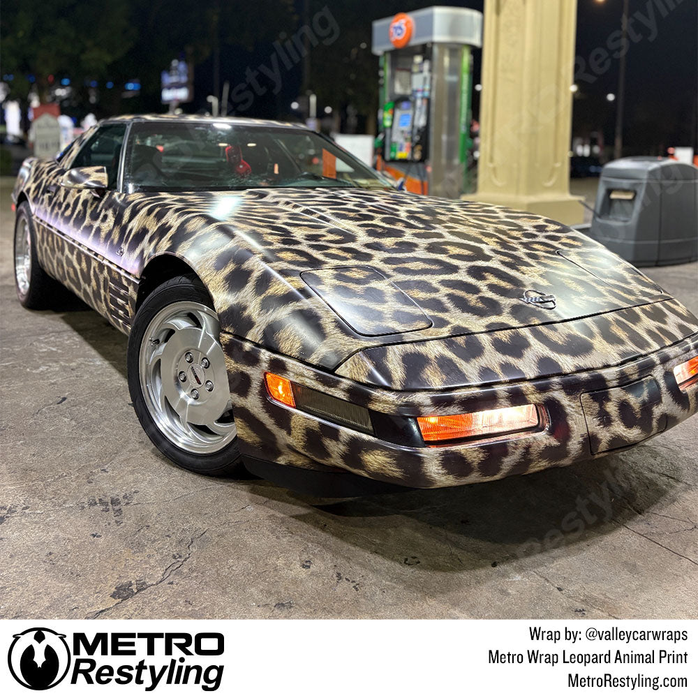 corvette with leopard wrap