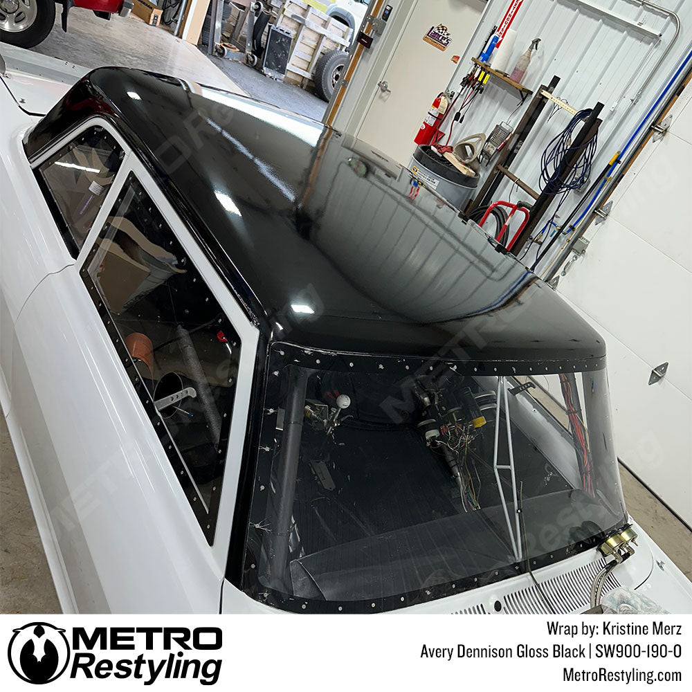 gloss black roof wrap