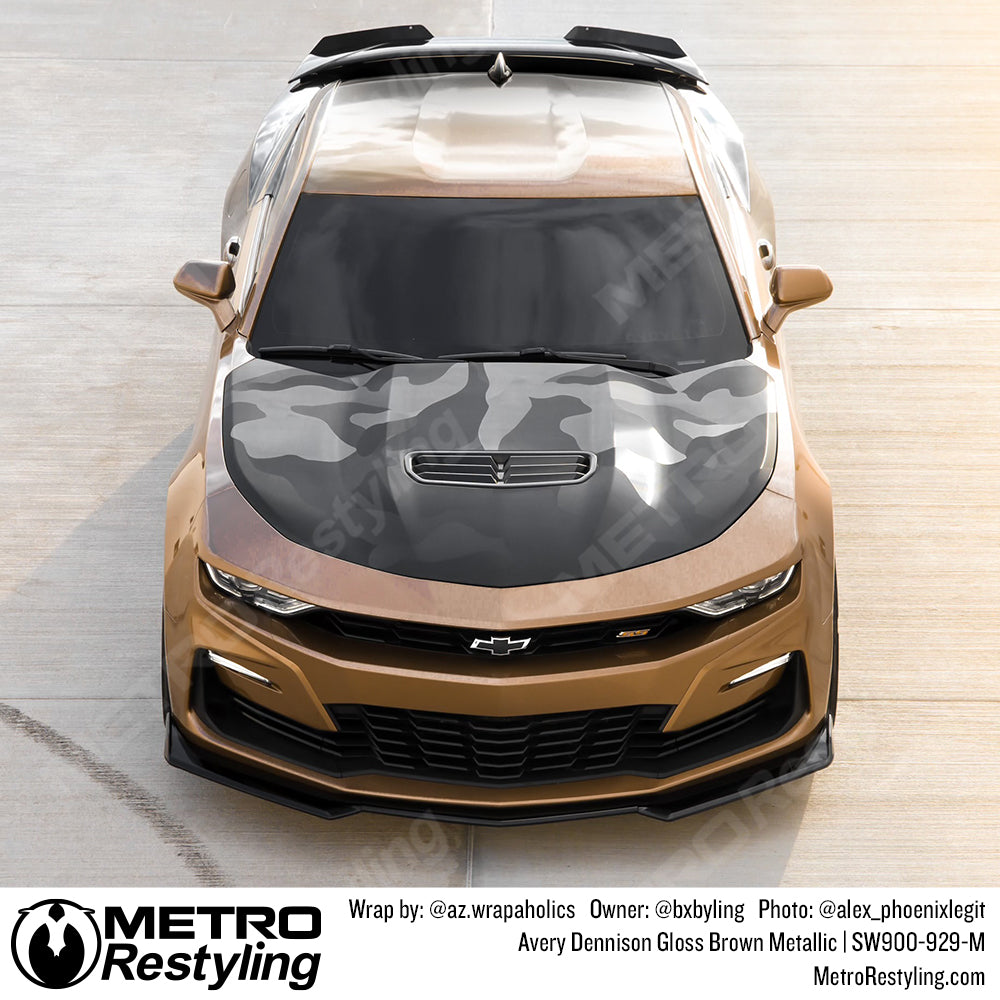 gloss brown camaro wrap