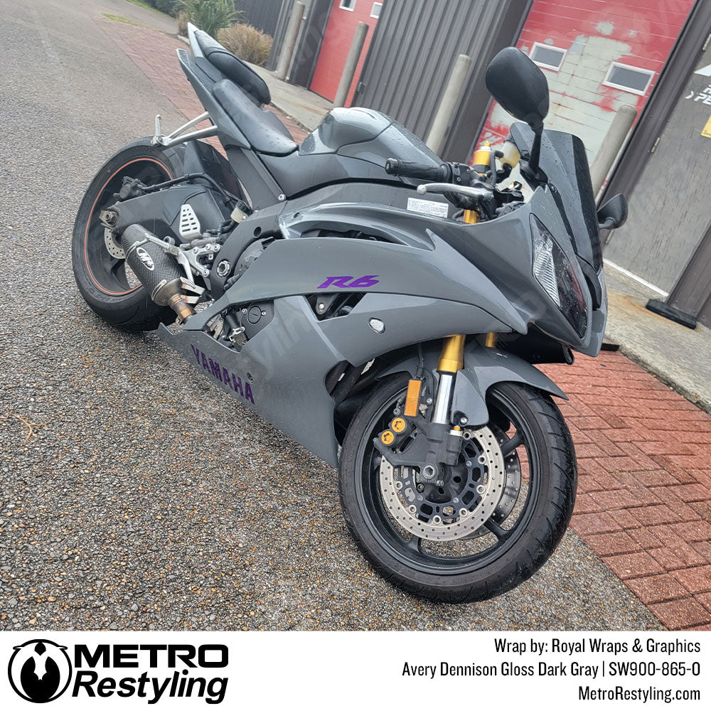 gray motorcycle wrap