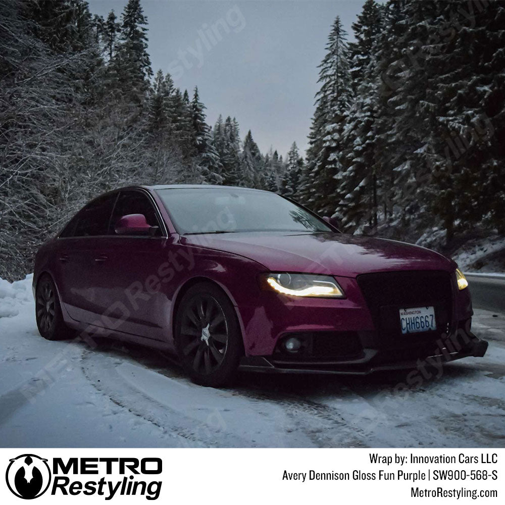 purple audi car wrap
