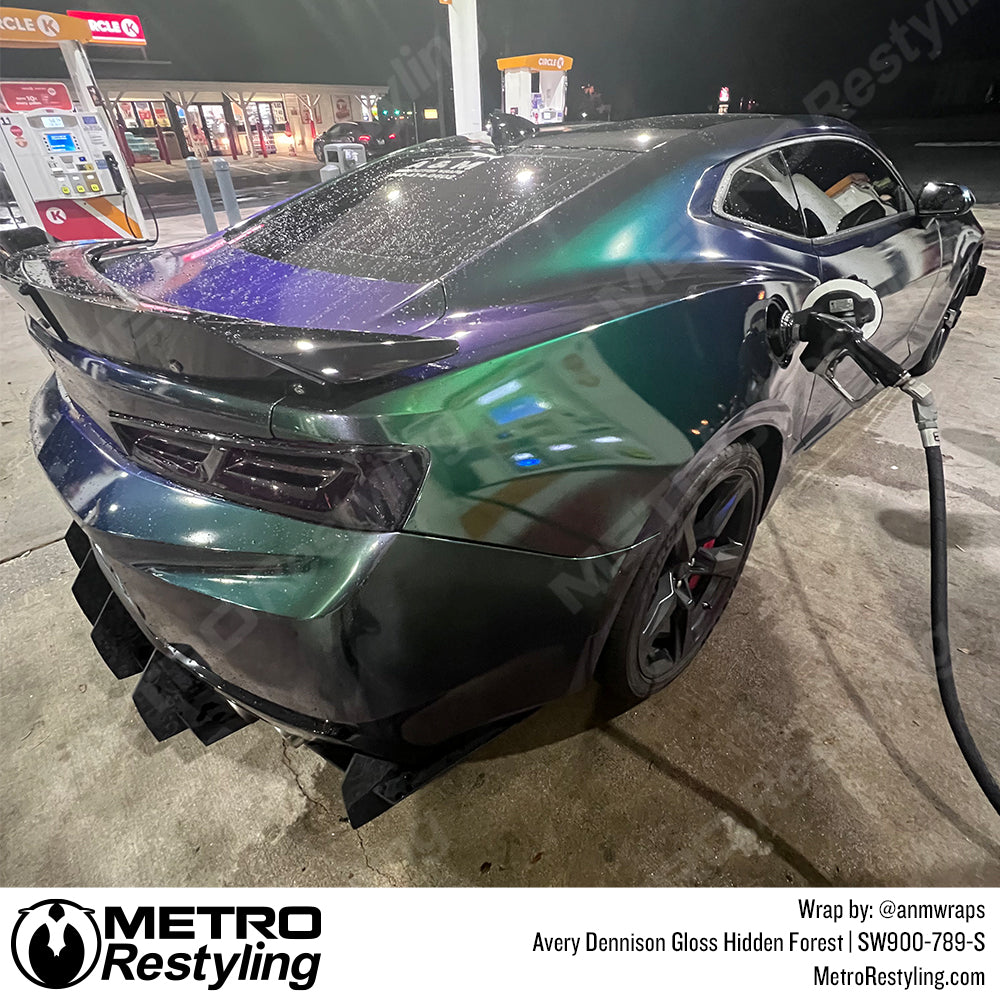 glossy green camaro wrap