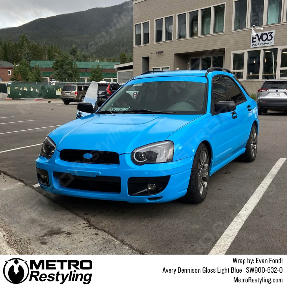light blue subaru wrap