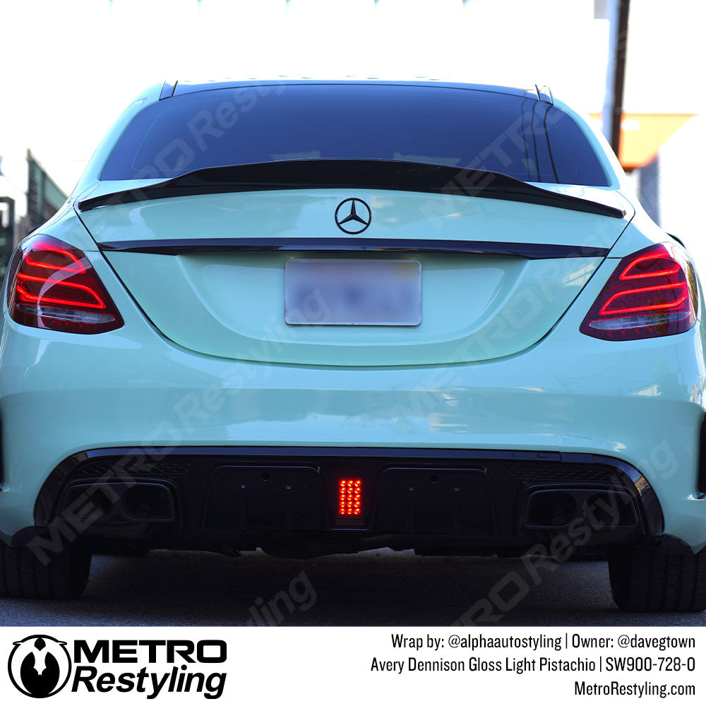 pistachio green mercedes wrap