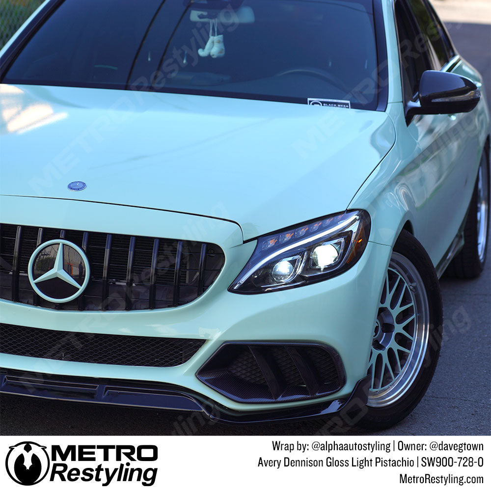 pistachio green mercedes wrap