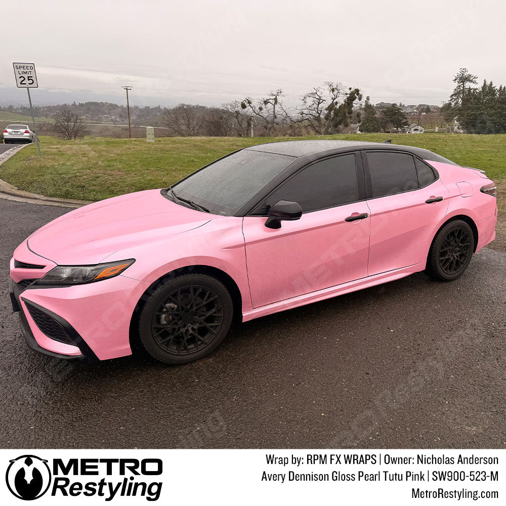 pearl pink car wrap