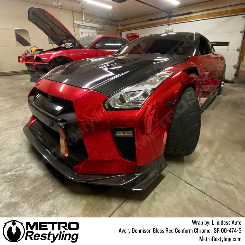 red chrome nissan wrap