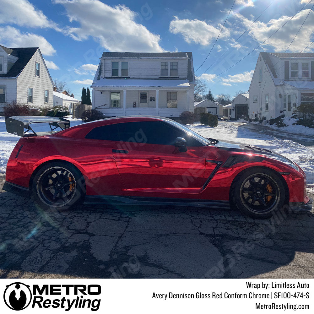 red chrome nissan wrap