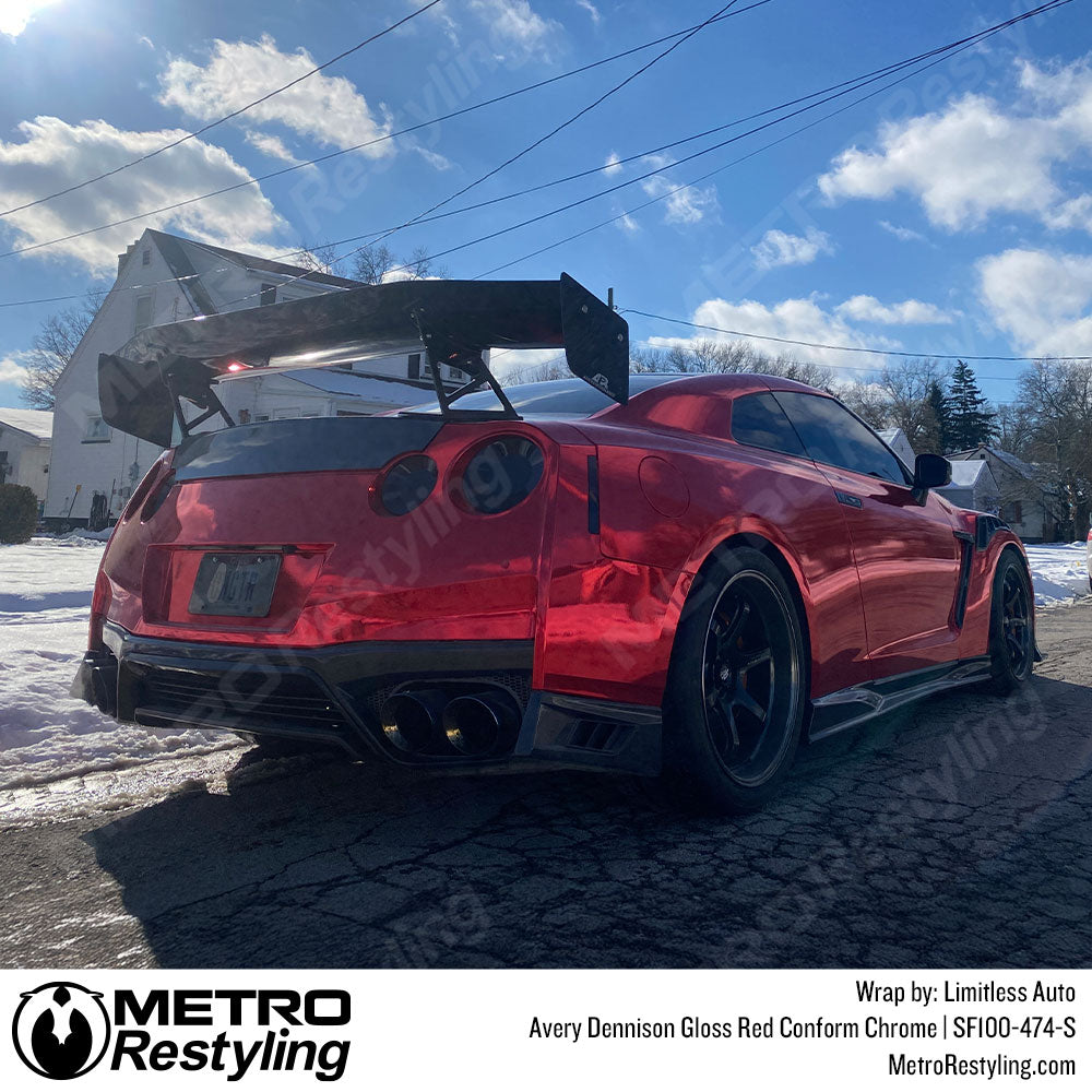 red chrome nissan wrap