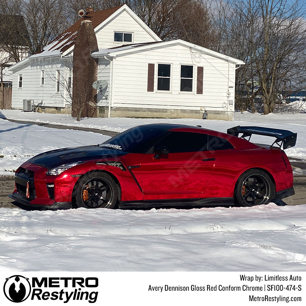 red chrome nissan wrap