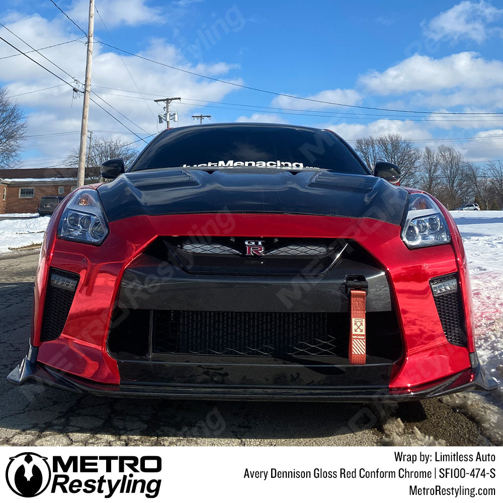 red chrome nissan wrap