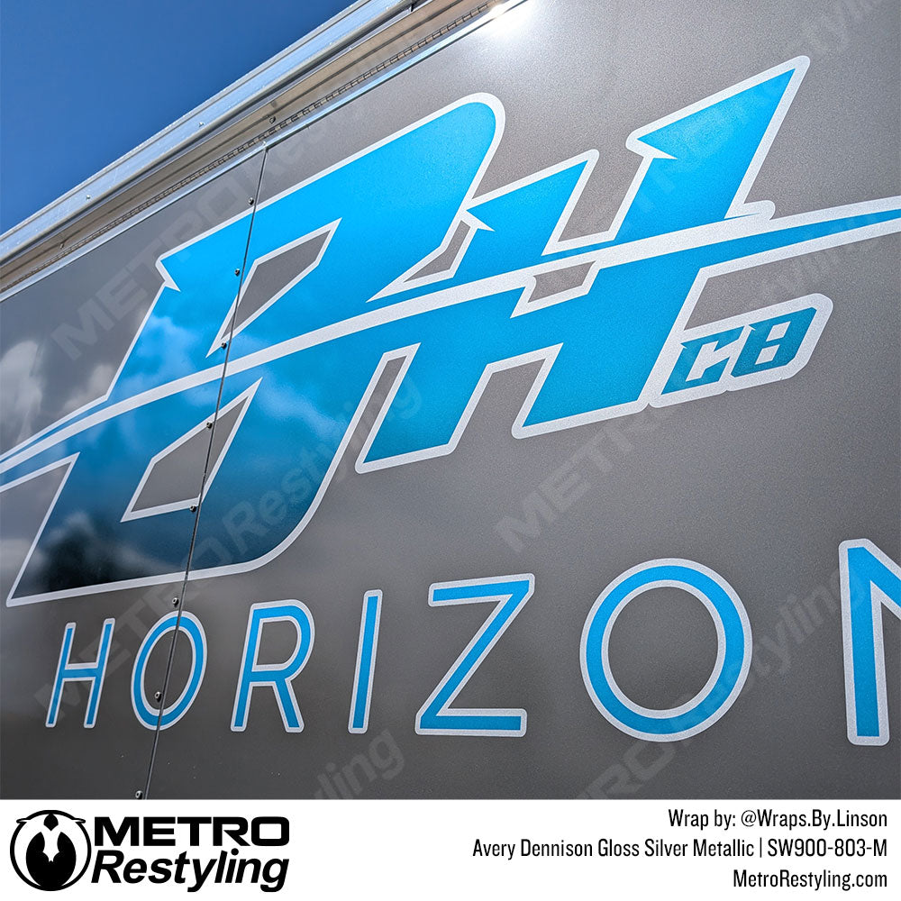 custom silver trailer decal