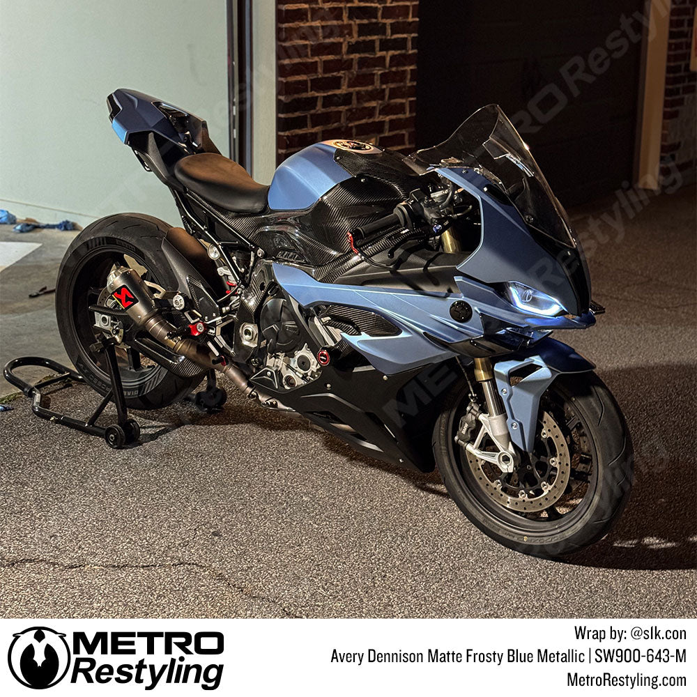 frosty blue motorcycle wrap