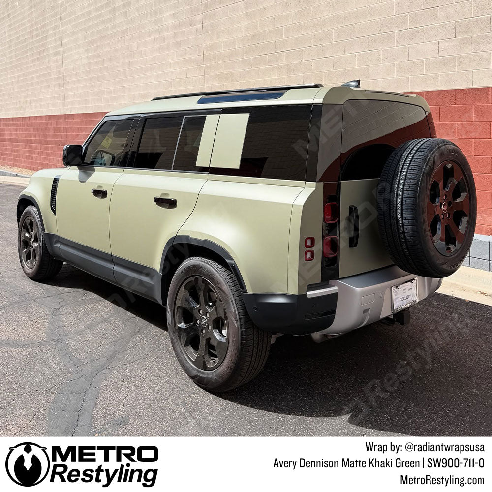 khaki green range rover wrap