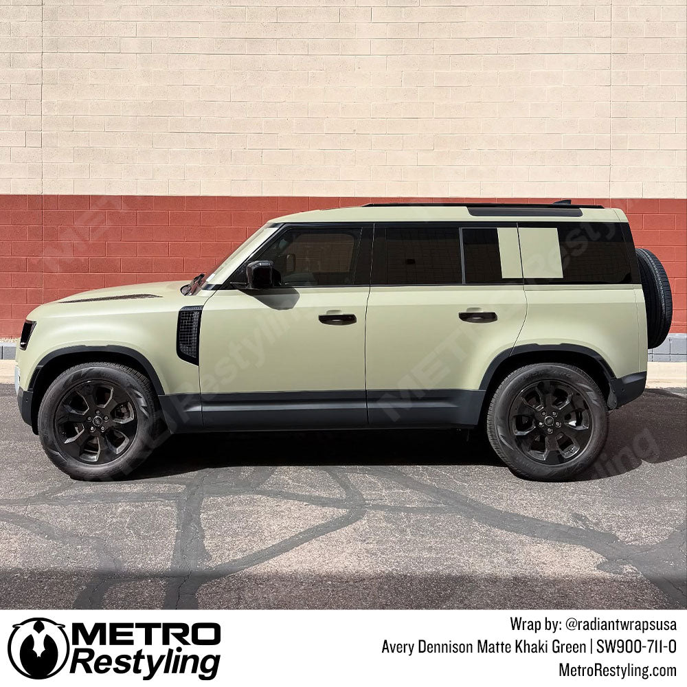 khaki green range rover wrap