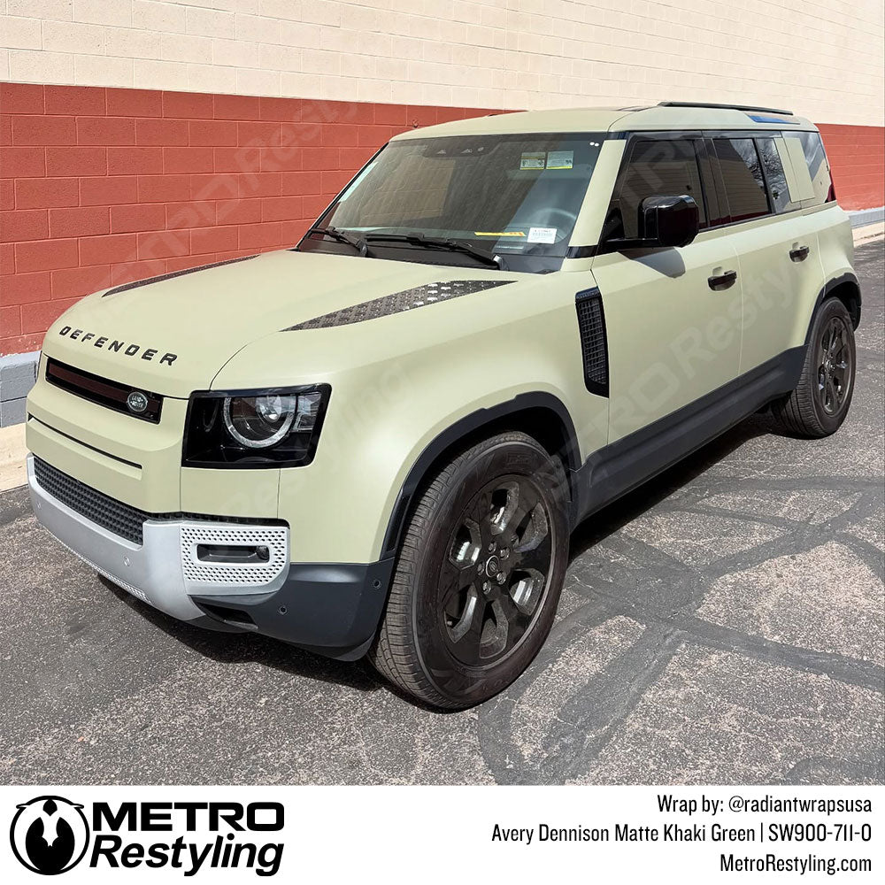 khaki green range rover wrap