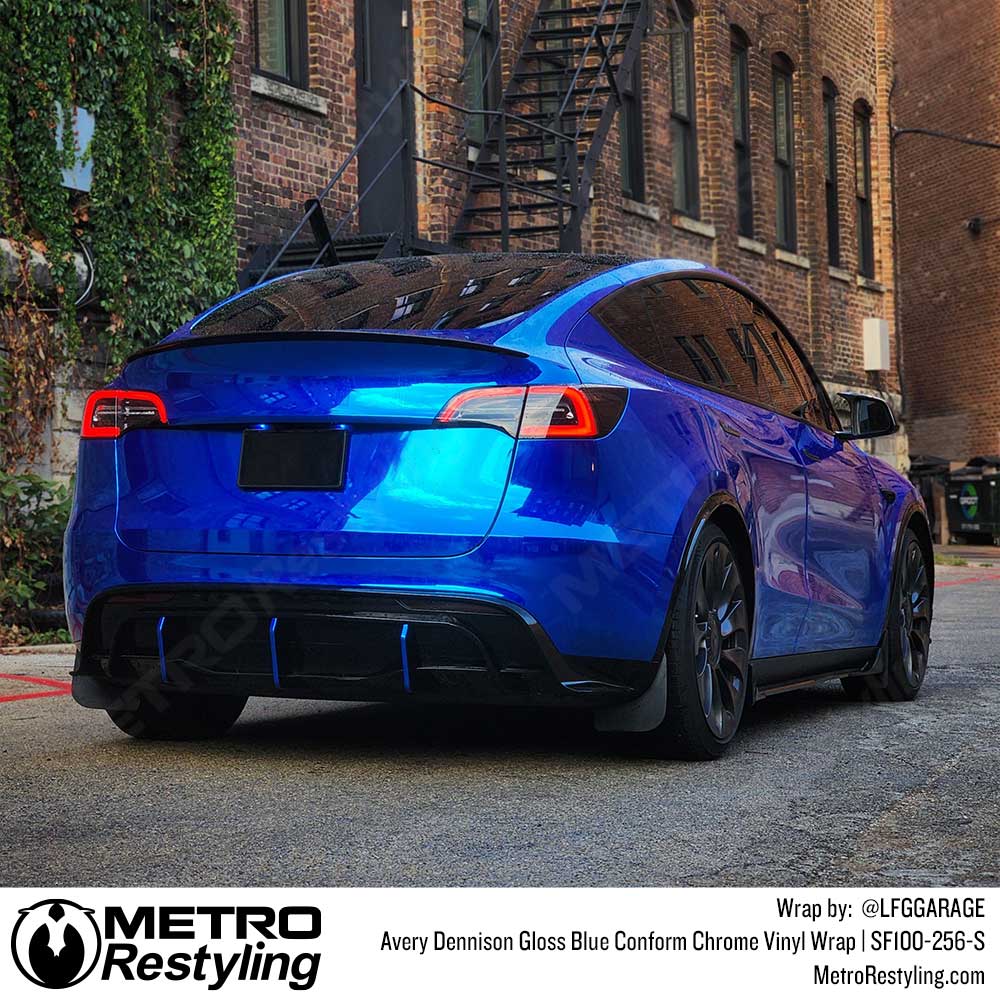 Avery Dennison SF100 Gloss Blue Conform Chrome Vinyl Wrap | SF100-256-S