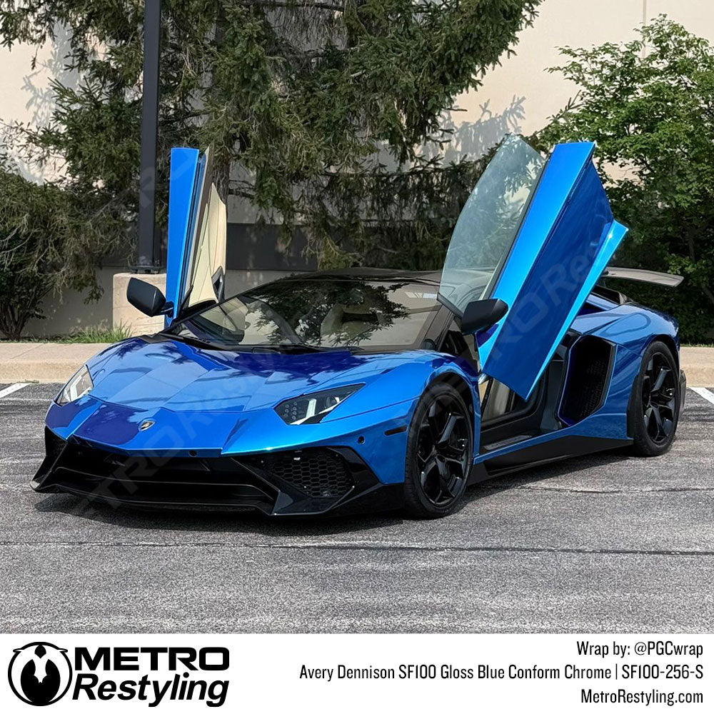 Blue Chrome Lamborghini Wrap