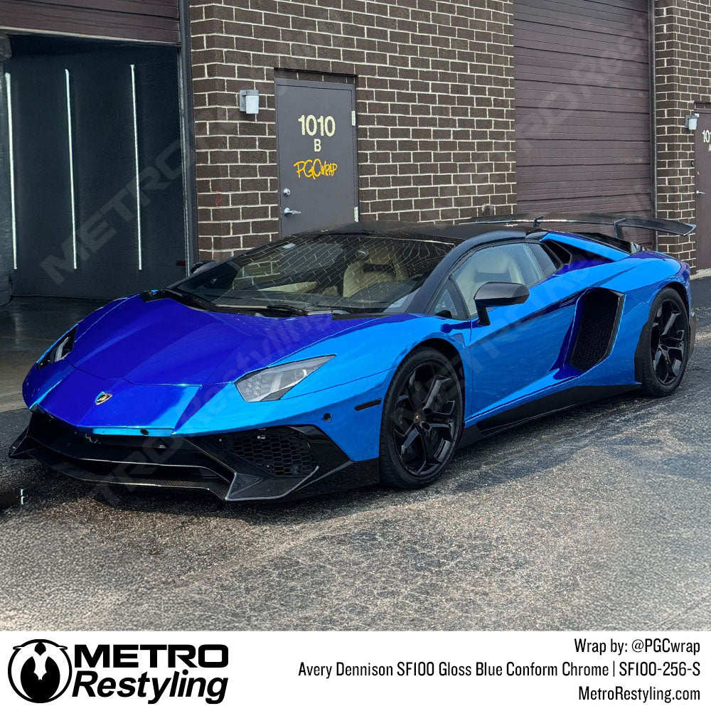 Blue Chrome Lamborghini Wrap