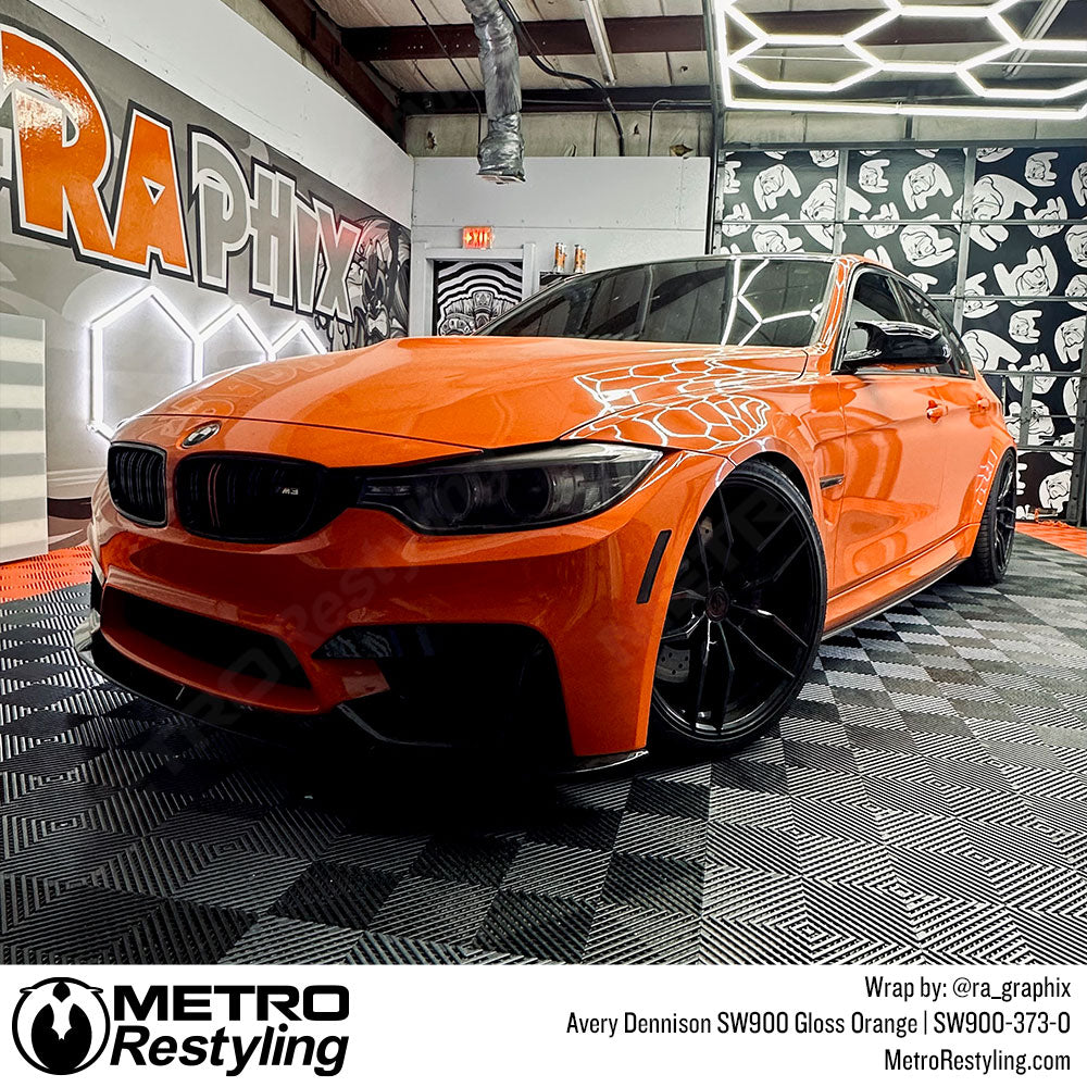 gloss orange bmw wrap