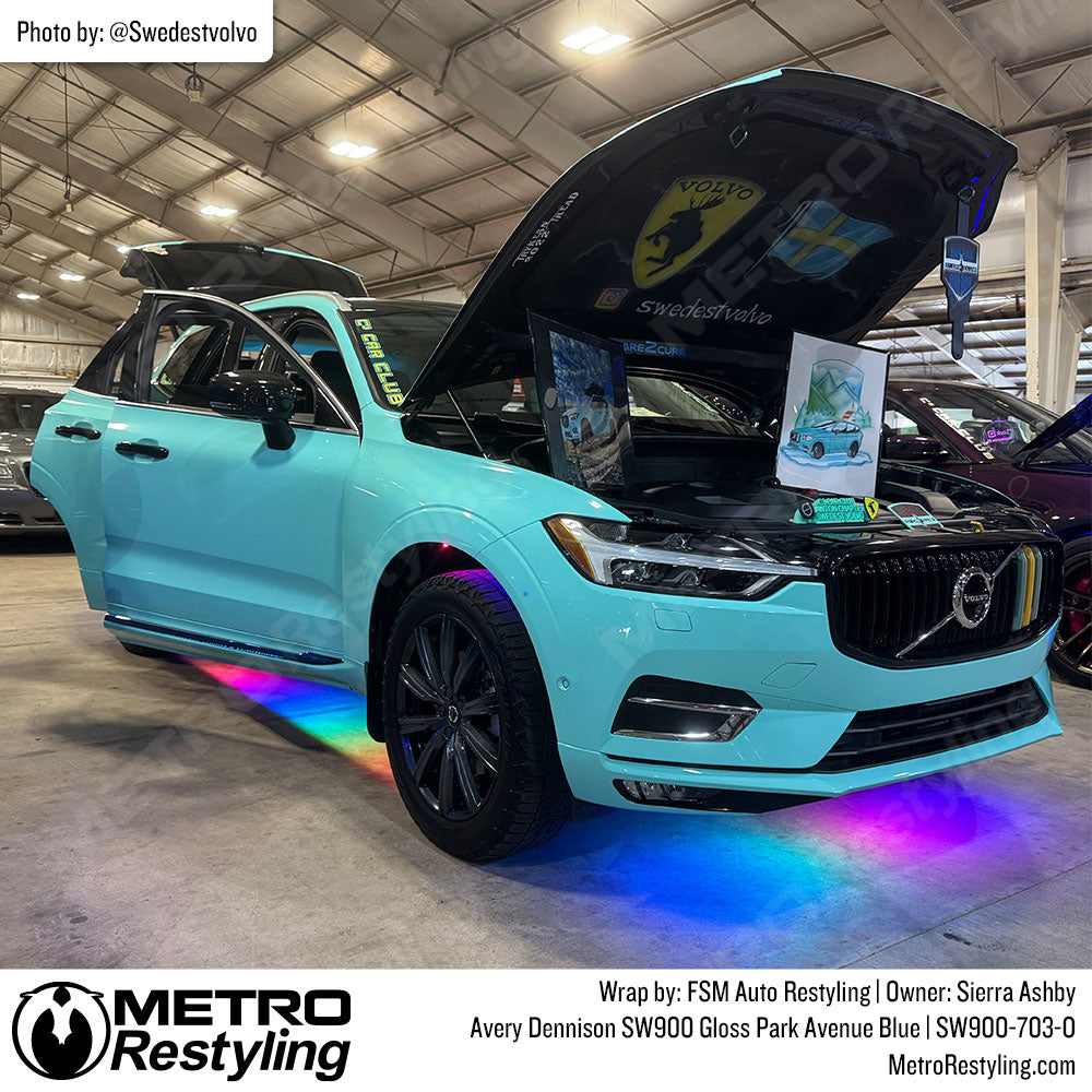 light blue volvo wrap