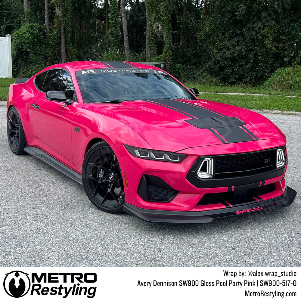 Pink Ford Mustang Wrap