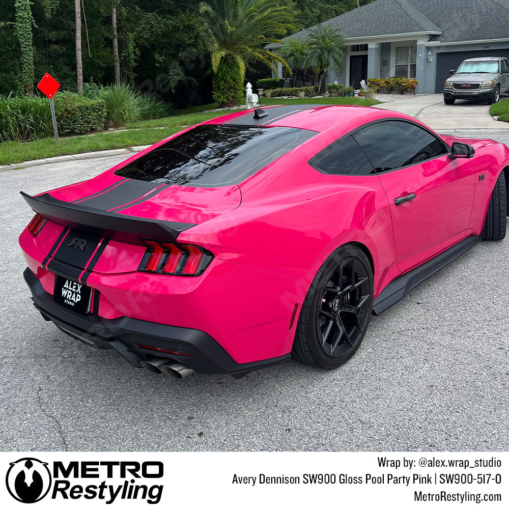 Pink Ford Mustang Wrap