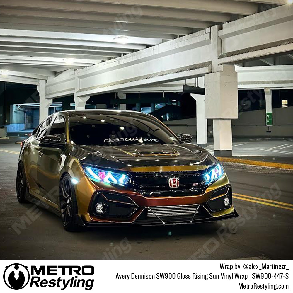 Honda Civic Rising Sun Vinyl Wrap