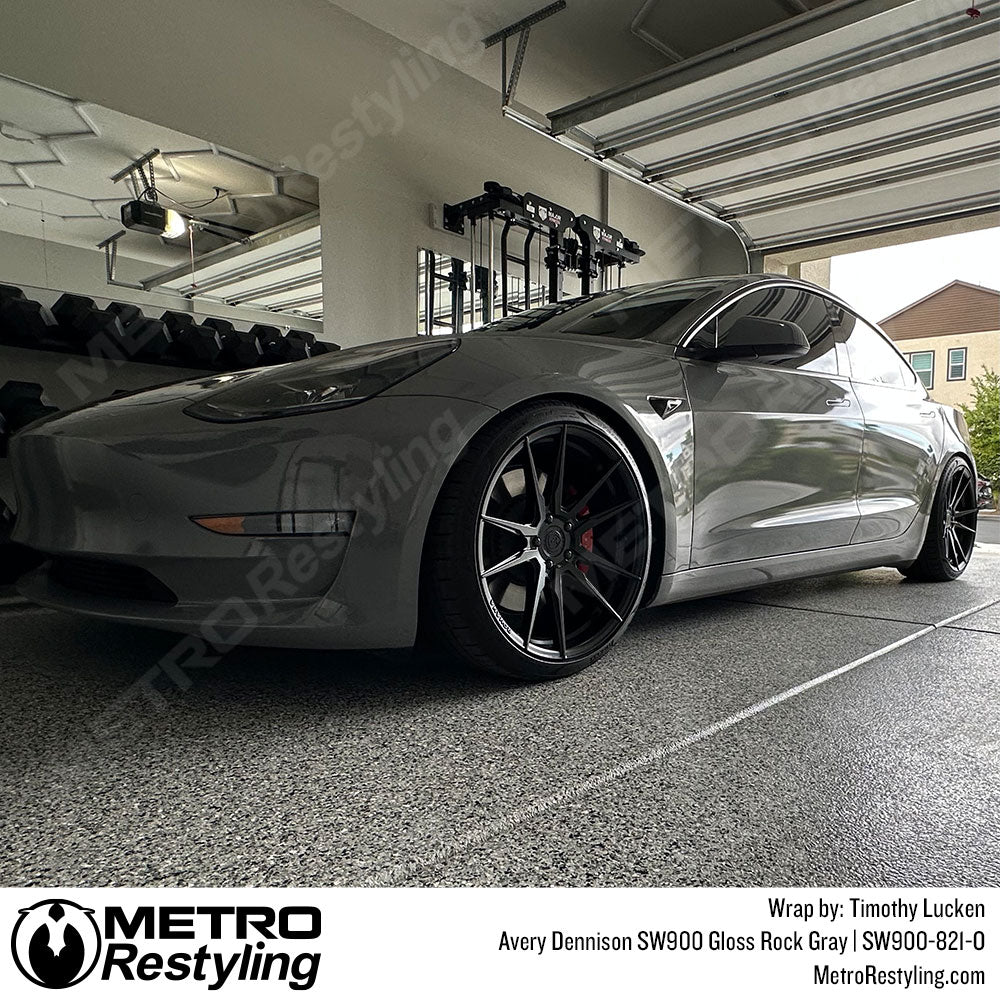 Grey Tesla Wrap