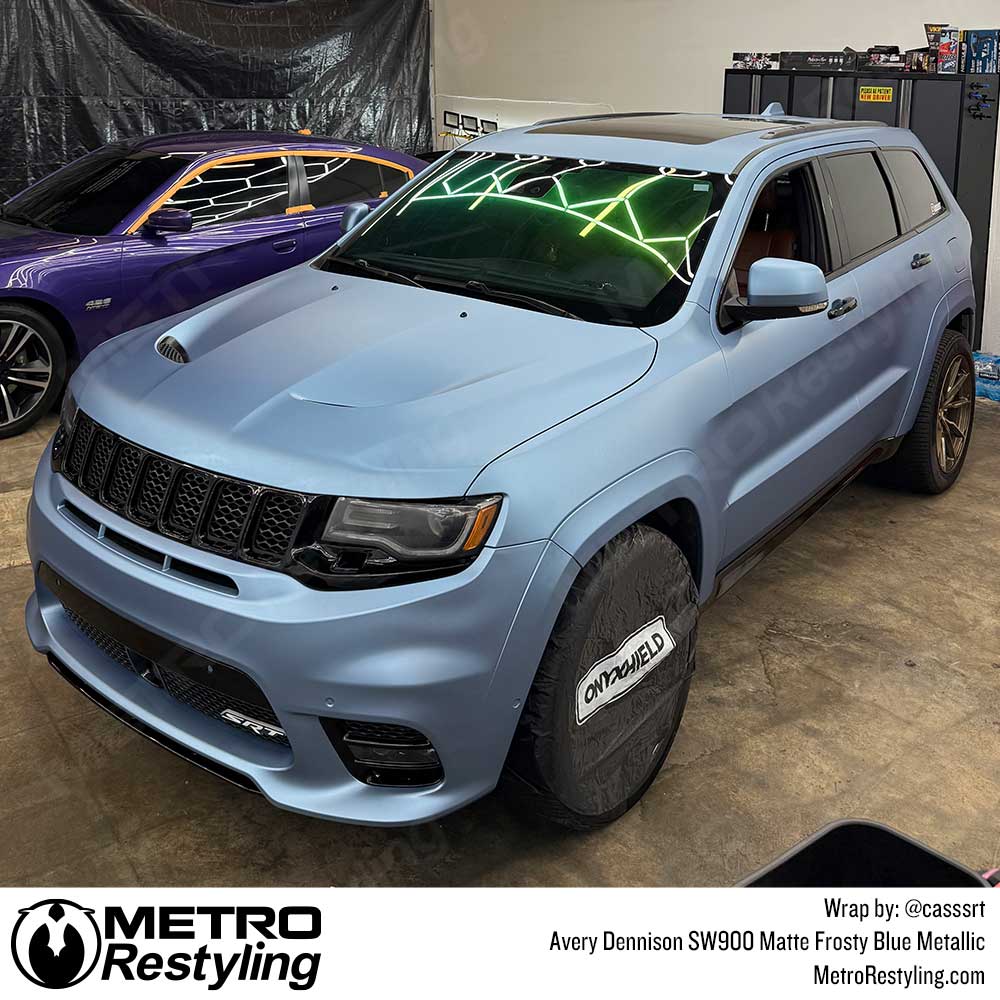 Avery Dennison SW900 Matte Frosty Blue Metallic Vinyl Wrap | SW900-643-M