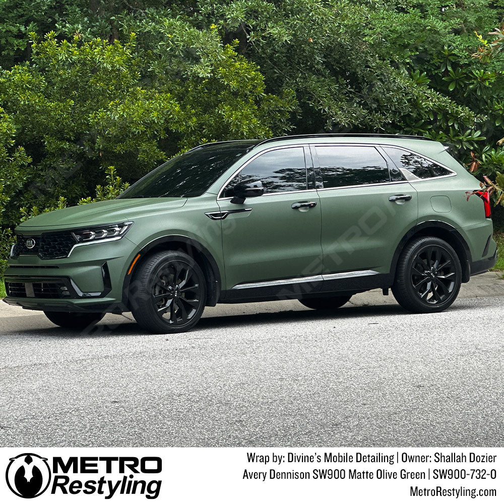 Green Kia vinyl wrap