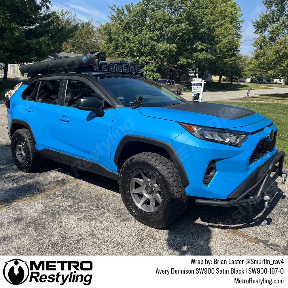 satin black roof and hood wrap