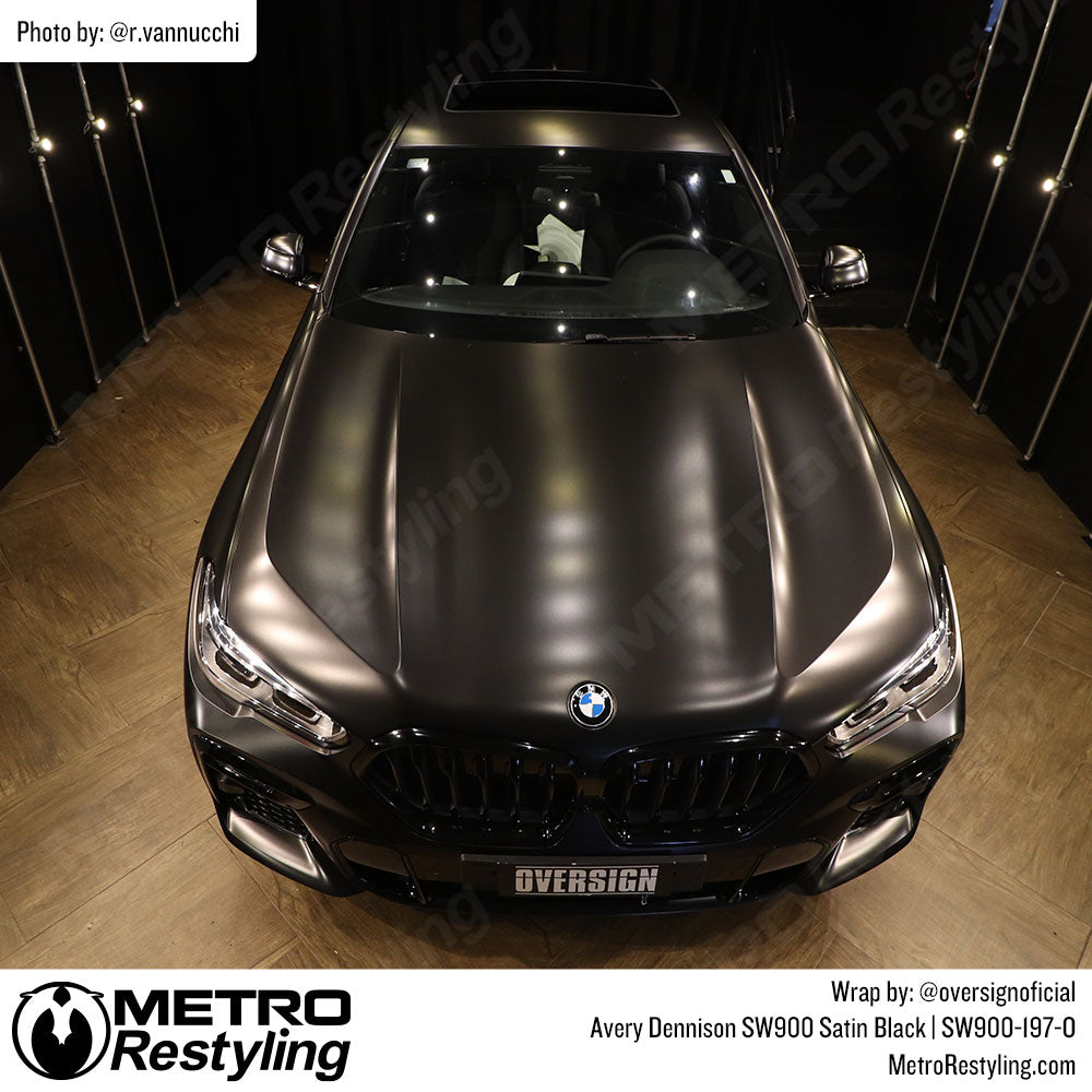 BMW with black color change car wrap