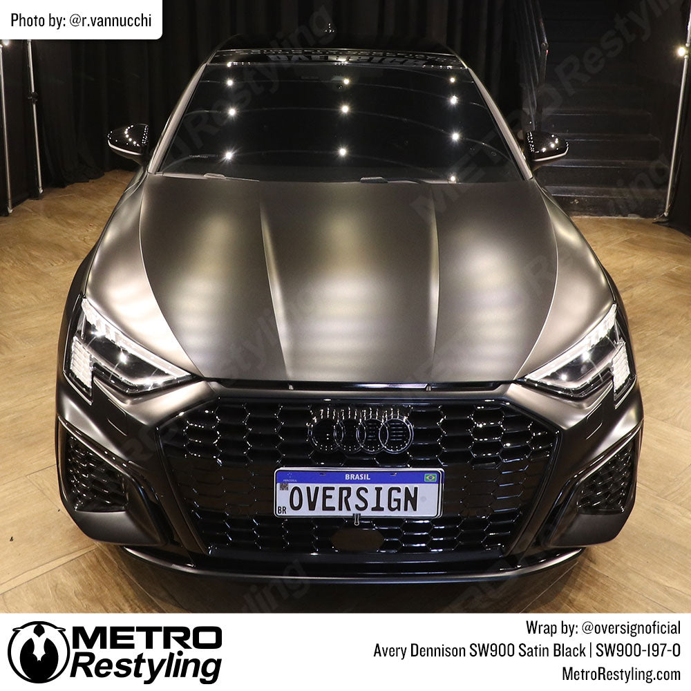 Audi with black color change car wrap