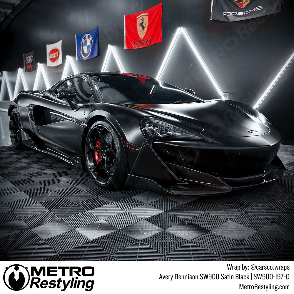 satin black mclaren wrap