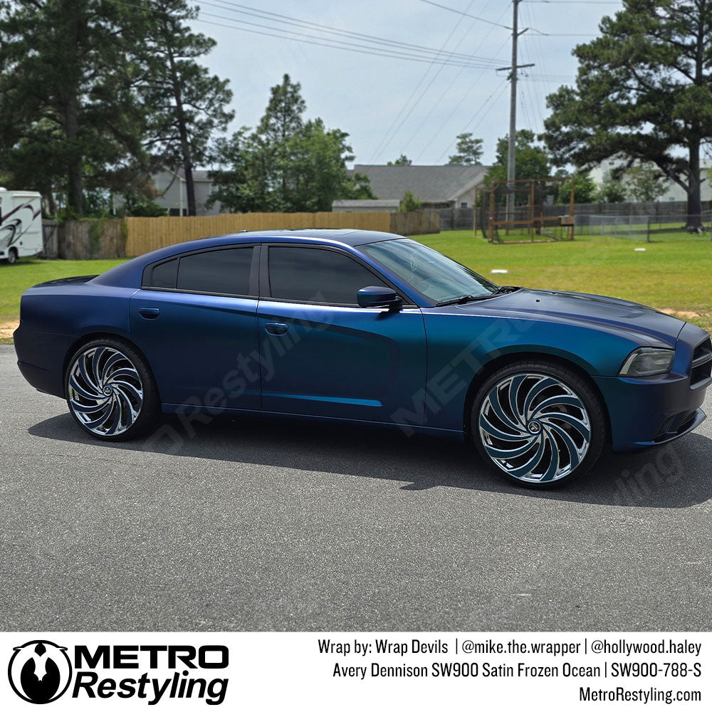 Blue dodge charger wrap