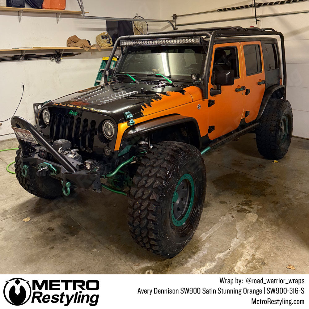 Orange Jeep Wrangler Wrap