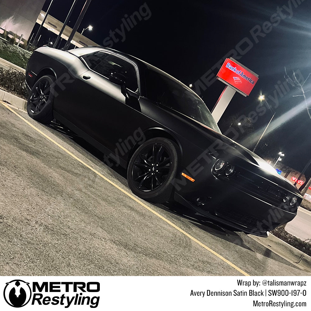 satin black dodge challenger wrap