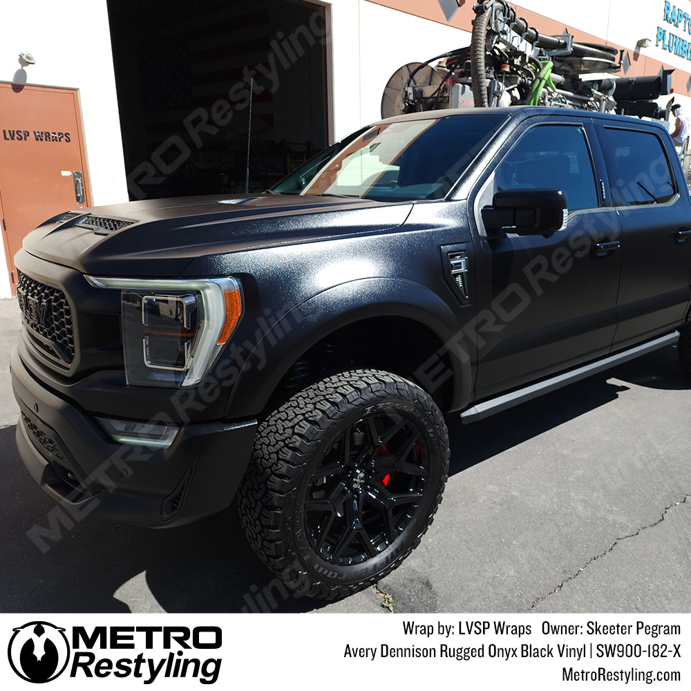 ford truck wrapped rugged onyx black